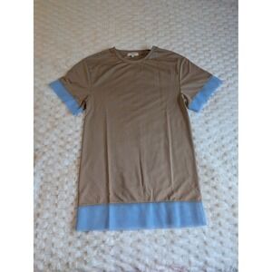 Umgee‎ USA T-Shirt Dress Casual Short Sleeve Blue Trim Comfy Womens Size M